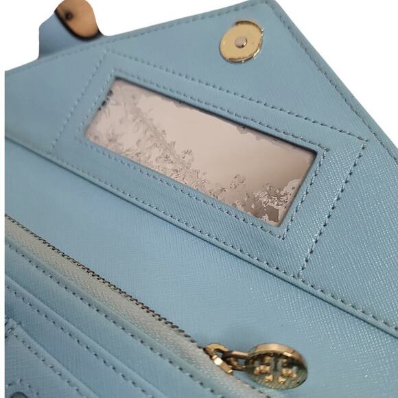Tory Burch Robinson Envelope Wristlet- Wallet- Clutch Bag- Blue - Picture 6 of 8